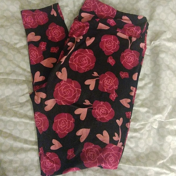 LuLaRoe Pants - BOGO TC Lularoe Heart & Rose Leggings